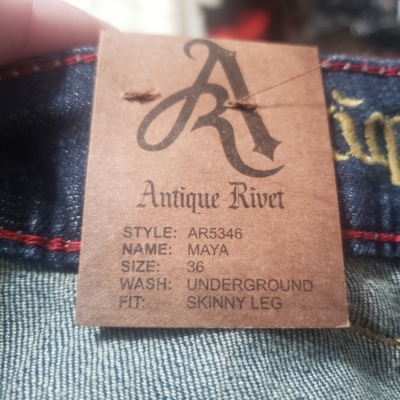 Antique Rivet Sz 36 Maya Underground Skinny Leg - Picture 9 of 13